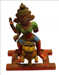 Artist: Bhuta Sculpture From Karnataka<br> Title : Untitled <br> Medium: Wooden Sculpture<br> Size : 24 x 17.5 x 10.5 inches