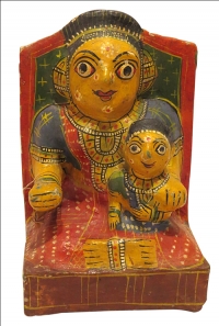 Artist: Folk Art Ifacts From Andhra Pradesh<br> Title : Untitled <br> Medium: Wooden Sculpture<br> Size : 8.5 x 5 x 3.25 inches