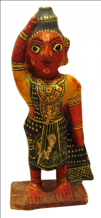 Artist: Folk Art Ifacts From Andhra Pradesh<br> Title : Untitled <br> Medium: Wooden Sculpture<br> Size 9.5 x 4.5 x 2 inches