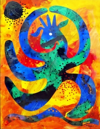 Artist: George Mailhot<br> Title : Untitled - I<br> Medium: Mixed Media on Paper<br> Size : 30 x 22 inches <br> Year : 2011