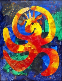 Artist: George Mailhot<br> Title : Untitled - I<br> Medium: Mixed Media on Paper<br> Size : 30 x 22 inches <br> Year : 2011