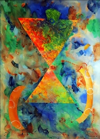 Artist: George Mailhot<br> Title : Untitled<br> Medium: Mixed Media on Paper<br> Size : 71 x 51 inches <br> Year : 1999