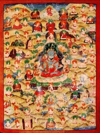 Artist: Thangka Painting<br> Title : Vajradhara, Gelugpa Lineage<br> Medium: Natural Pigments on Cloth<br> Size : 30.5 x 22 inches