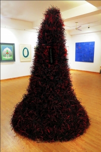 Artist : Megha Joshi<br> Title : Untitled<br> Medium: Incense Sticks <br> Size : 88 x 65 inches