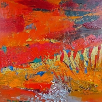 NUPUR KUNDU, PaletteScape 2, Oil on Canvas, 2 ft by 2 ft