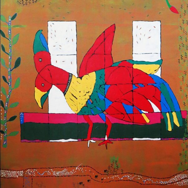 Dhaneshwar Shah, Bird, Acrylic on canvas, 52 x 47 inch, 2007