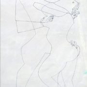 K S Kulkarni , couple, Pen and Ink on paper, 14.5 x 22 inch , 1974