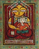 Artist: Jamini Roy <br> Title : Ganesh Janini <br> Medium: Gouache on paper board<br> Size : 19 x 15.5 inches